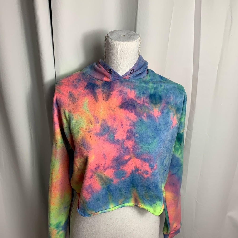 Tie Dye Cropped Hoodie